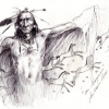 The initial sketch of the shamanic figure that inspired "The Magician."